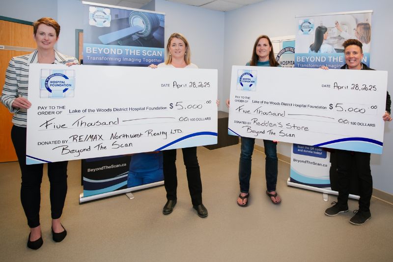 Karen and Leanne Redden present donations to Beyond The Scan Campaign