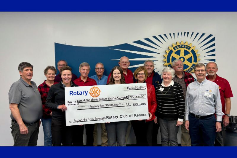 Rotary Club of Kenora presents donation to Beyond the Scan Campaign