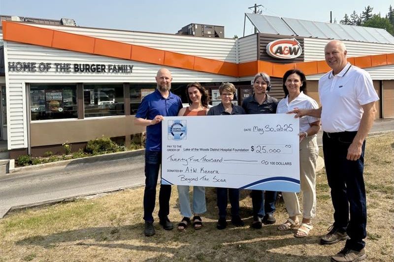 A&W Kenora - Nickle family presents donation to Beyond the Scan Campaign
